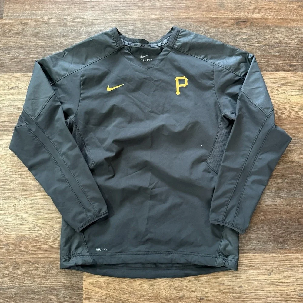 Pittsburgh Pirates‎ Nike Dri Fit Gray Pullover Men's Sz Small V Neck Baseball
